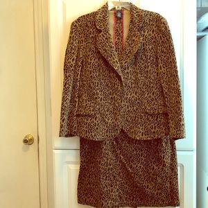 Leopard print suit mini corduroy material